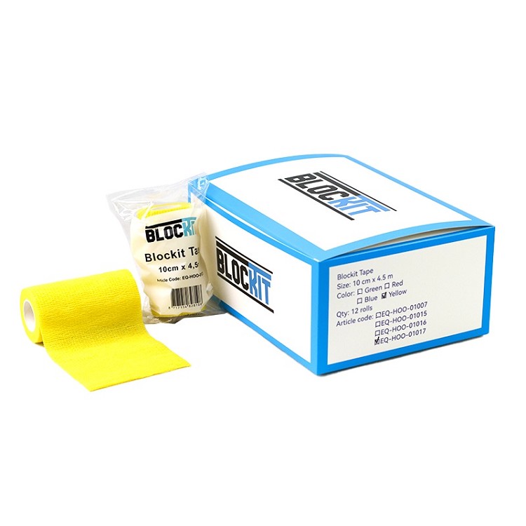 Blockit Klauwtape 10cmx4.5m 12 rol geel