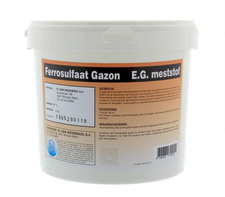 Ferrosulfaat 95% Gazon, 5kg